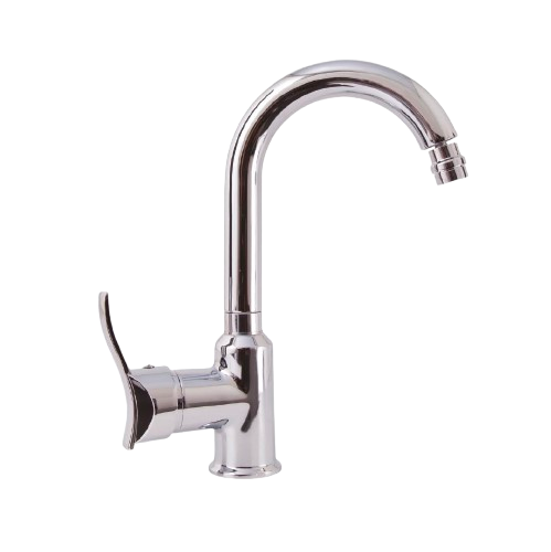 Çermik Mix Kısa Kuğu Lavabo Bataryası (Oynar Başlıklı / Döner Baston Borulu L=134mm)