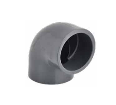 UH-PVC Yapıştırma Muflu Dirsek 90º 125mm PN16 – Pimtaş