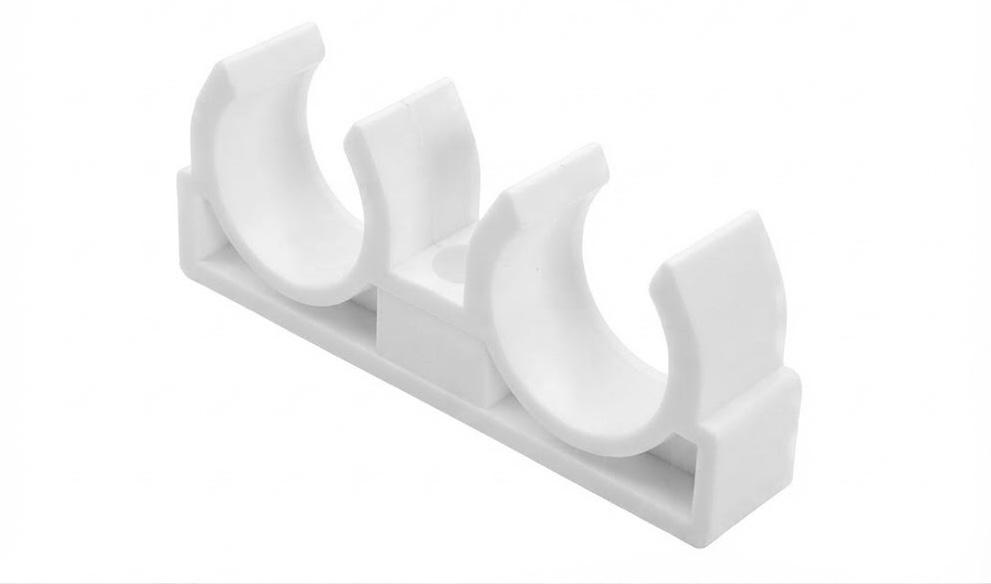Wavin Pilsa PP-R İkili Kelepçe (Klips) 25 mm – 25’lik PPRC İkiz Plastik Boru Sabitleme Kelepçesi